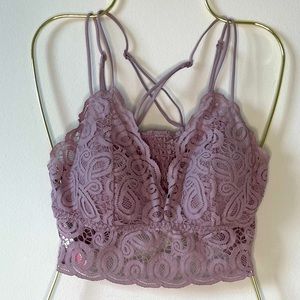 PINK - Medium -  Series Crochet - Lace Bralette - Dreamy Lilac - New